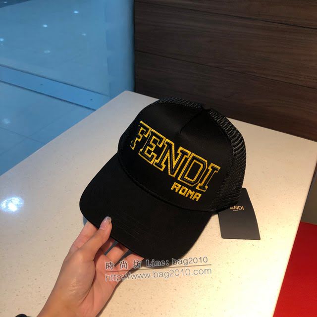 Fendi爆款男士帽子 芬迪簡約字母網紗棒球帽鴨舌帽  mm1471